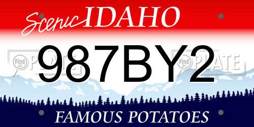 987BY2 Idaho License Plate