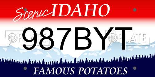 987BYT Idaho License Plate