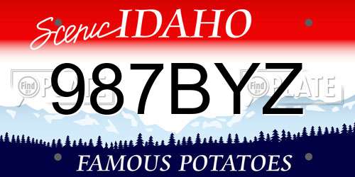 987BYZ Idaho License Plate