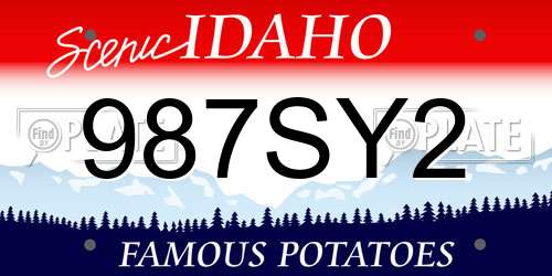 987SY2 Idaho License Plate
