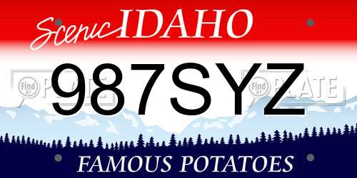 987SYZ Idaho License Plate
