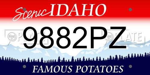 9882PZ Idaho License Plate
