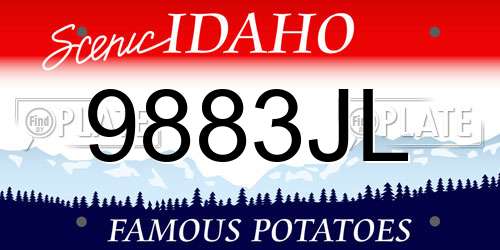 9883JL Idaho License Plate