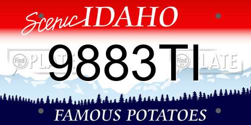 9883TI Idaho License Plate