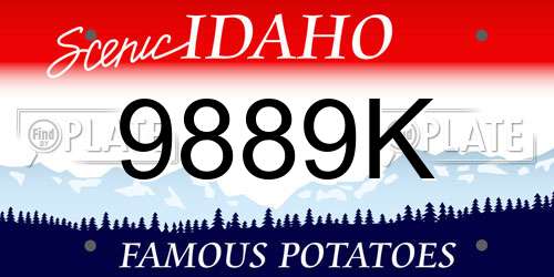 9889K Idaho License Plate