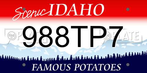 988TP7 Idaho License Plate