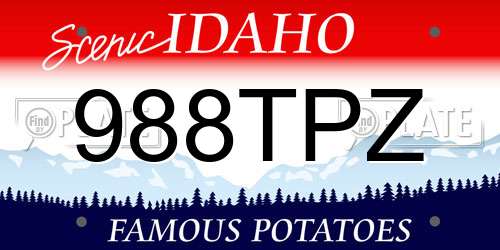 988TPZ Idaho License Plate