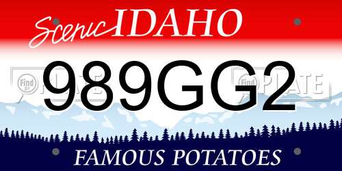 989GG2 Idaho License Plate