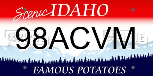 98ACVM Idaho License Plate