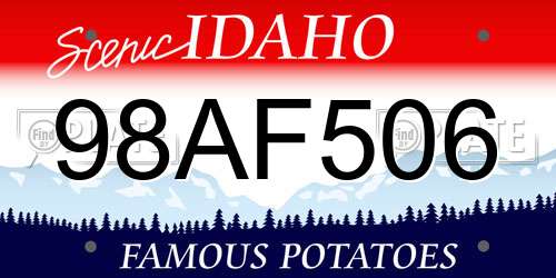 98AF506 Idaho License Plate