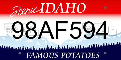 98AF594 Idaho License Plate