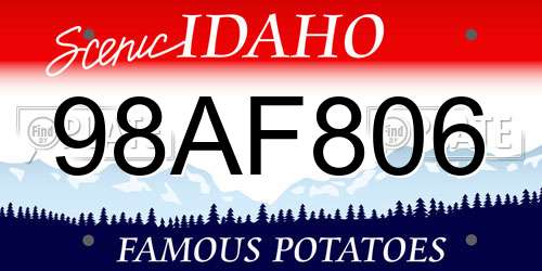 98AF806 Idaho License Plate