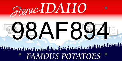 98AF894 Idaho License Plate