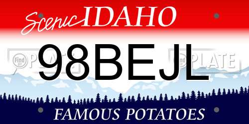 98BEJL Idaho License Plate