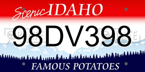 98DV398 Idaho License Plate