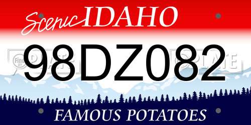 98DZ082 Idaho License Plate