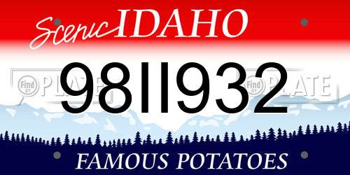 98II932 Idaho License Plate