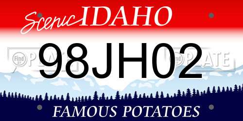 98JH02 Idaho License Plate