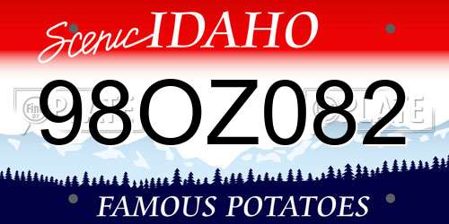 98OZ082 Idaho License Plate