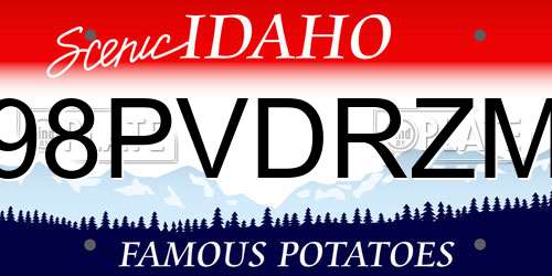 98PVDRZM Idaho License Plate