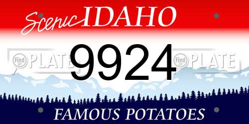 9924 Idaho License Plate