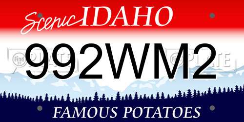992WM2 Idaho License Plate