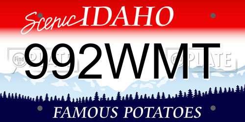 992WMT Idaho License Plate