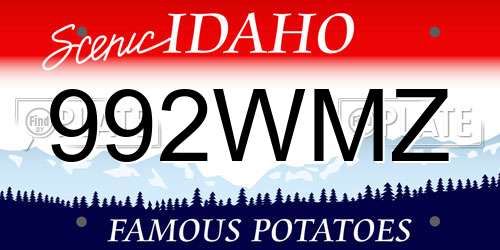 992WMZ Idaho License Plate