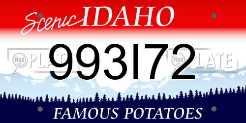 993I72 Idaho License Plate