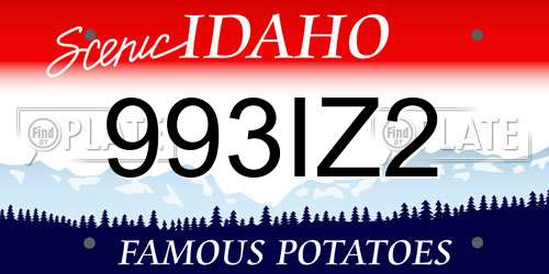 993IZ2 Idaho License Plate