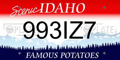 993IZ7 Idaho License Plate