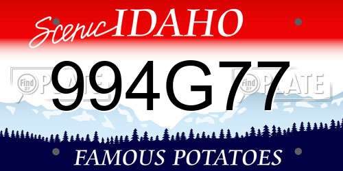 994G77 Idaho License Plate