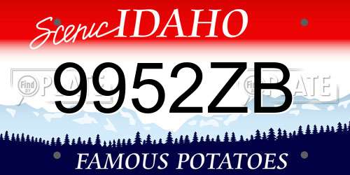 9952ZB Idaho License Plate