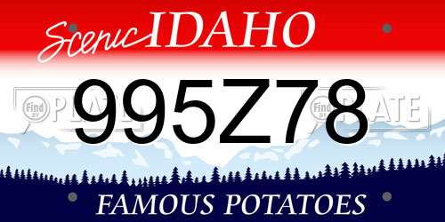 995Z78 Idaho License Plate