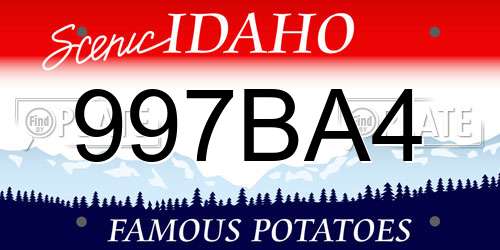 997BA4 Idaho License Plate