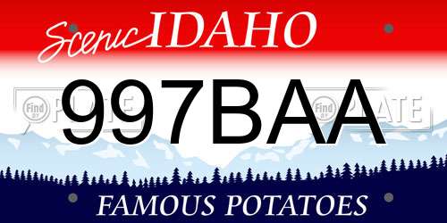 997BAA Idaho License Plate
