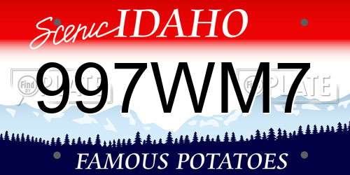 997WM7 Idaho License Plate