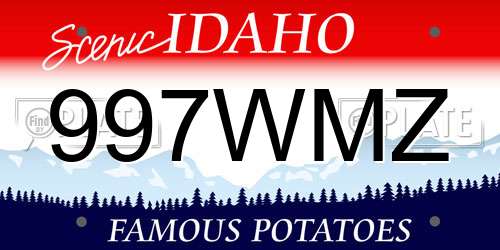 997WMZ Idaho License Plate