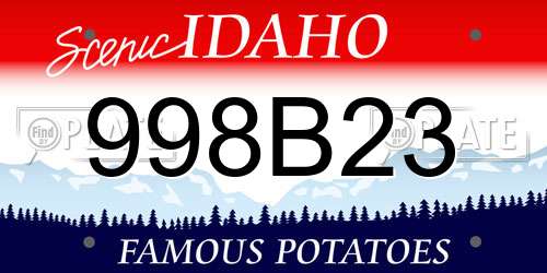 998B23 Idaho License Plate