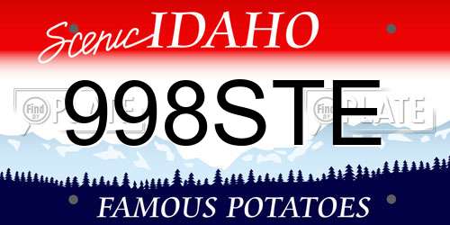 998STE Idaho License Plate