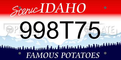 998T75 Idaho License Plate
