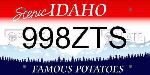 998ZTS Idaho License Plate