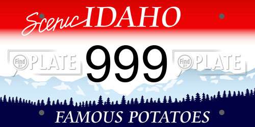 999 Idaho License Plate