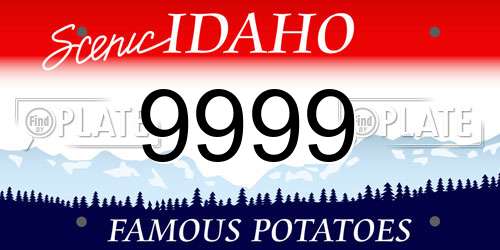 9999 Idaho License Plate