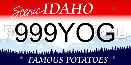 999YOG Idaho License Plate