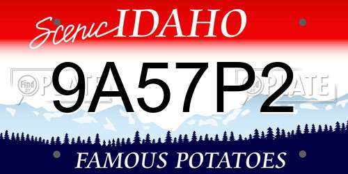 9A57P2 Idaho License Plate