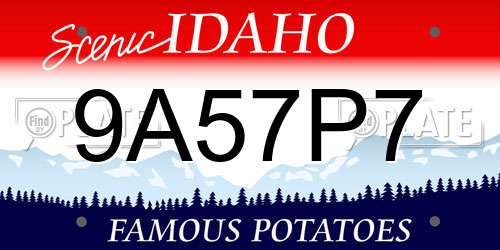 9A57P7 Idaho License Plate