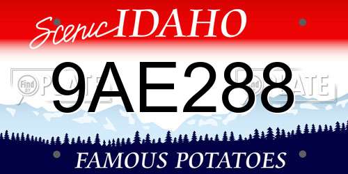 9AE288 Idaho License Plate