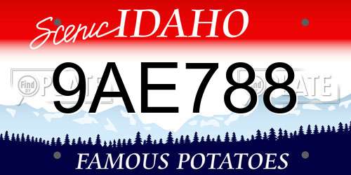 9AE788 Idaho License Plate