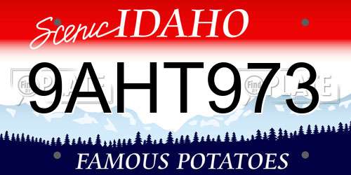 9AHT973 Idaho License Plate